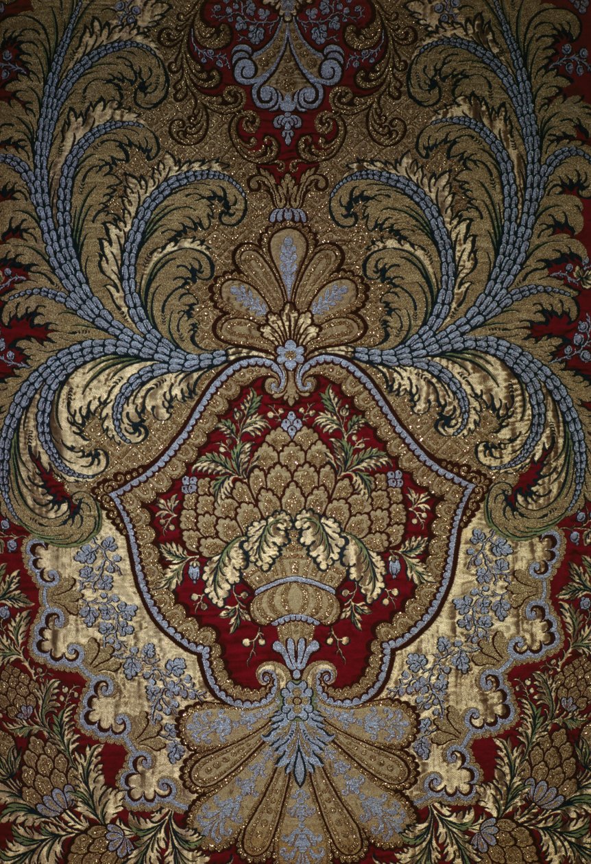 Dekorativ detalje fra et billedtæppe, Versailles-slottet (tekstil) af French School