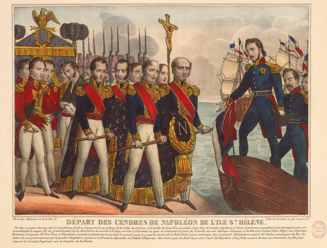 Afgang af Napoleons aske fra øen St. Helene af French School