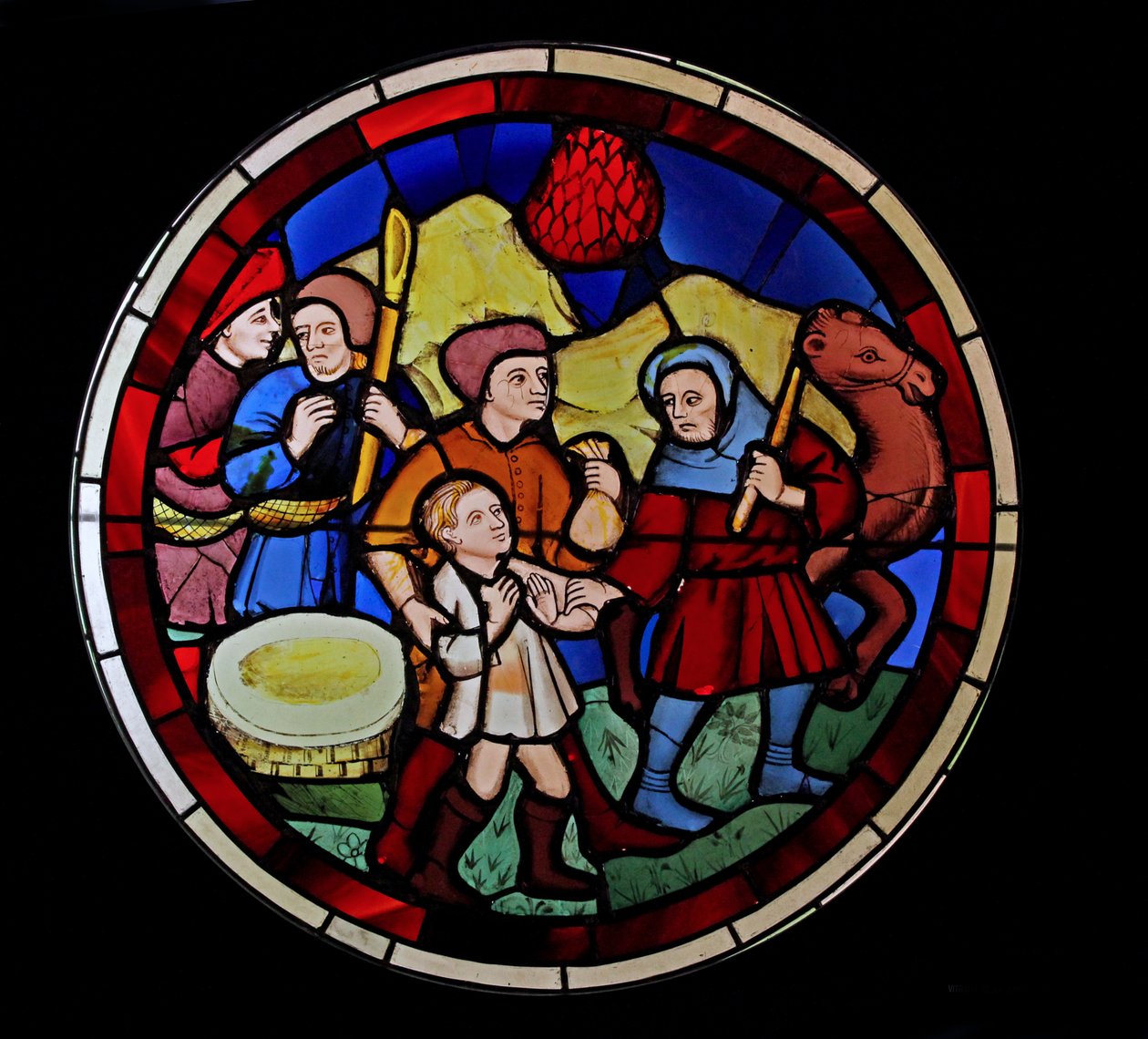 Viser Joseph bliver solgt af sine brødre, ex Ste Chapelle, Bay N af French School