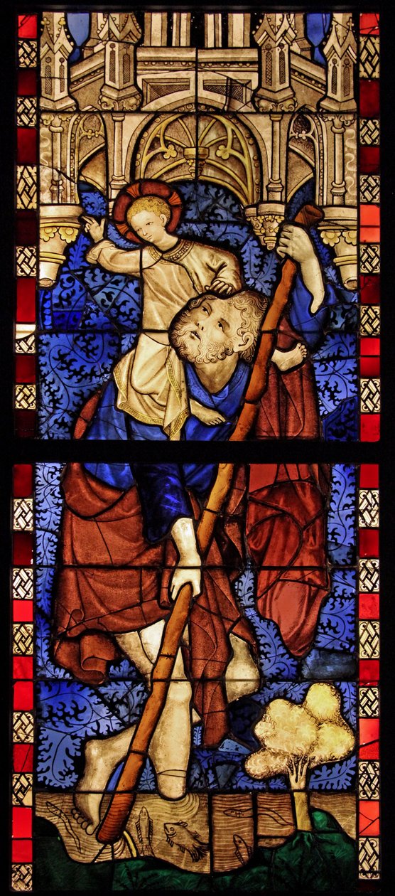 Afbilder St Christopher, oprindeligt fra en kirke i Köln af French School