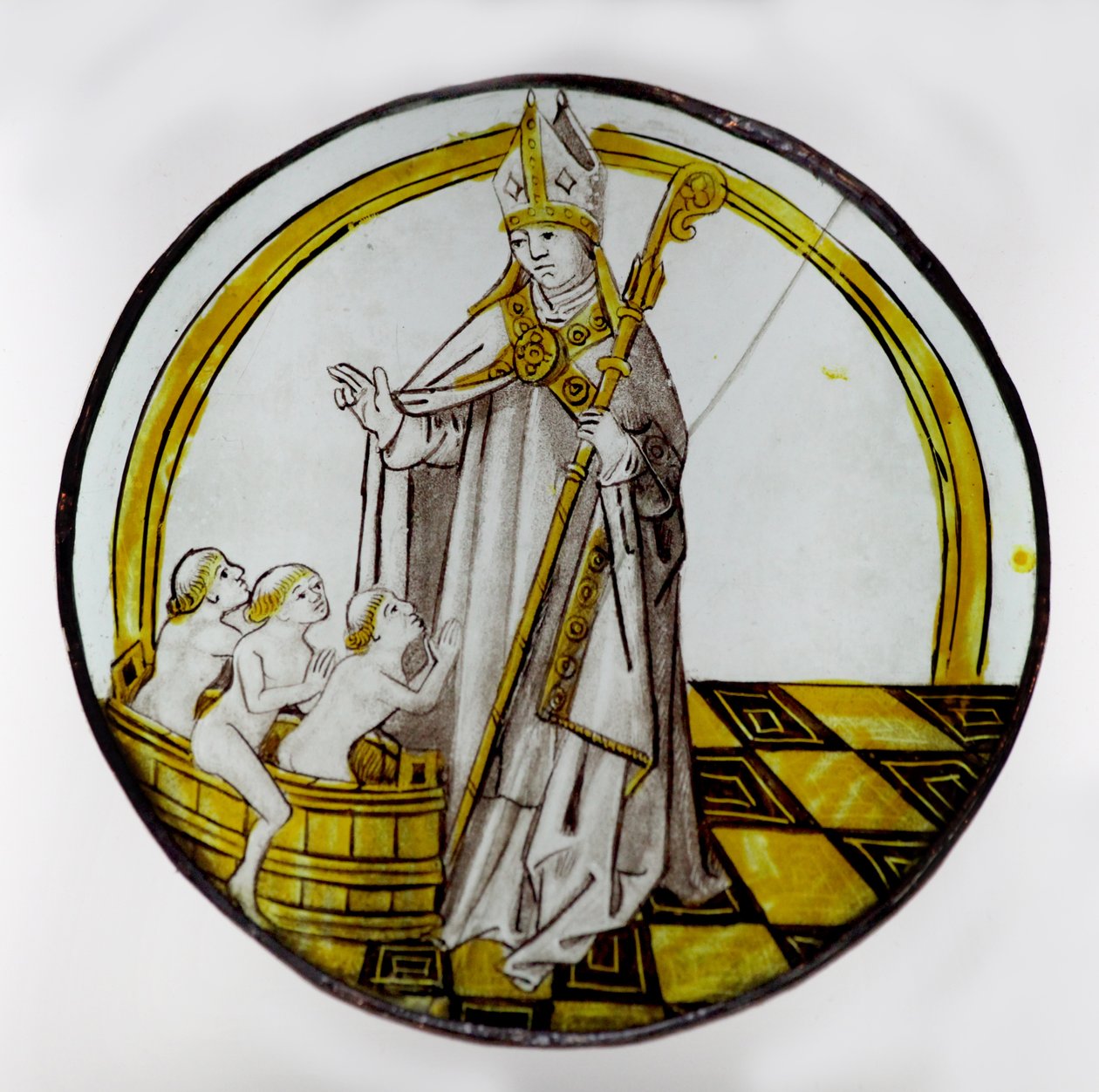 Afbilder St Nicholas og de tre drenge i en balje af French School