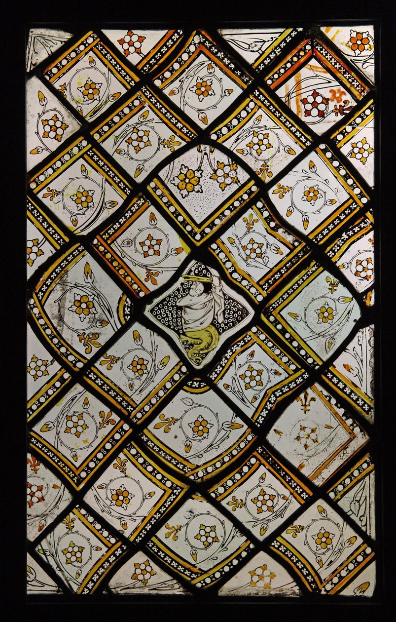 Viser et grisaille-panel, oprindeligt fra klosteret St. Denis af French School