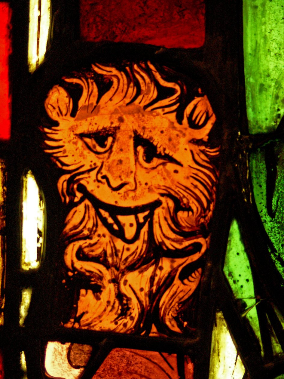 Afbildning af en løve i St. Peter-panelet: fra Chapelle du Chateau, Rouen? af French School