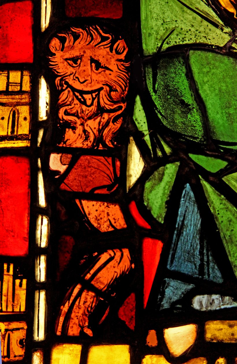 Afbildning af en løve i St. Peter-panelet: fra Chapelle du Chateau, Rouen? af French School