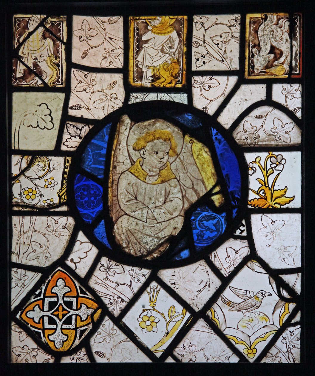Afbilder grisaille med grotesker og en engel; Normandiet af French School
