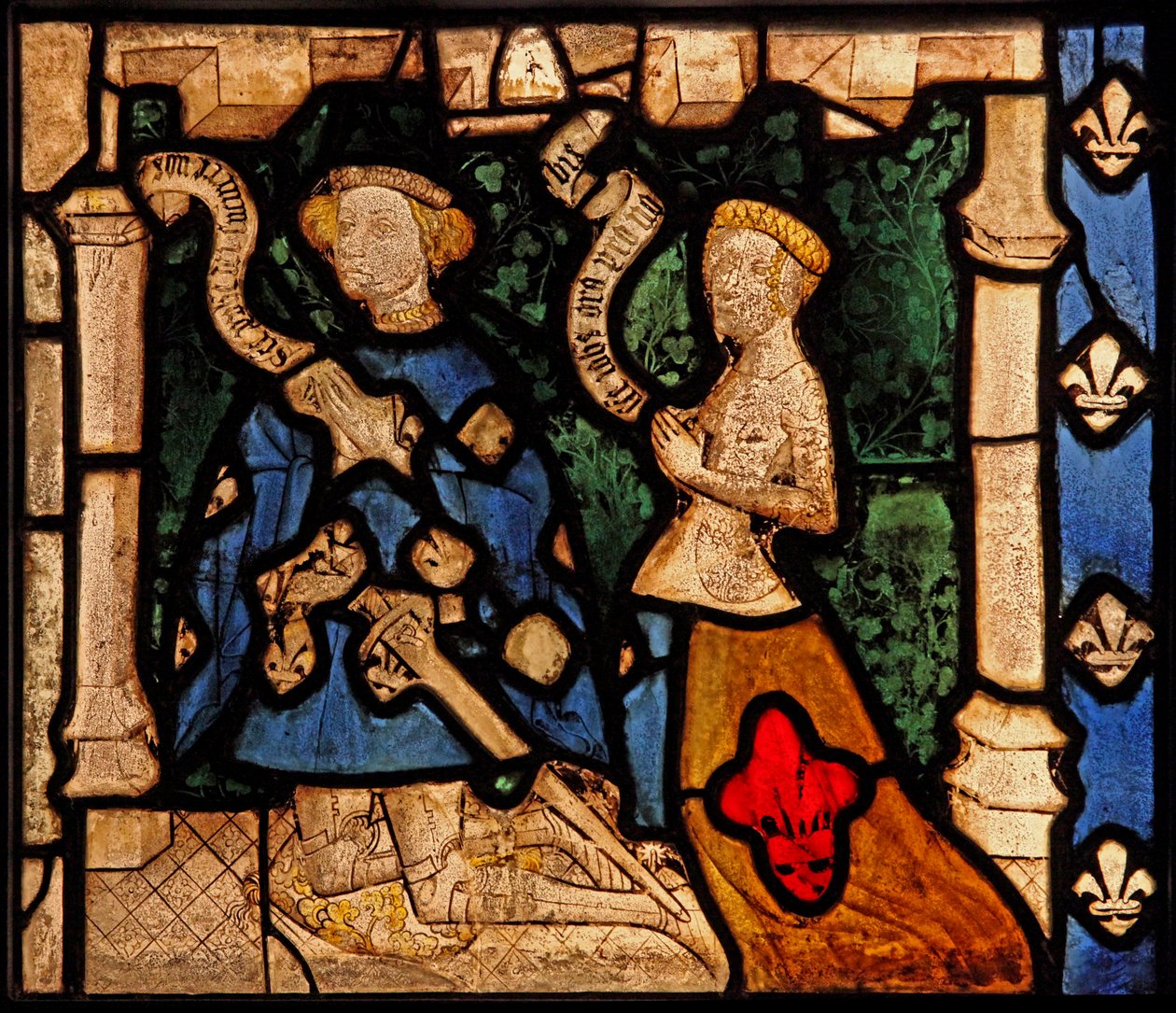 Viser to døre, oprindeligt fra Church of Betton, Bretagne af French School