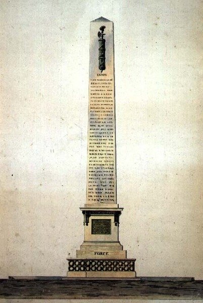 Design til et neo-klassisk monument til 