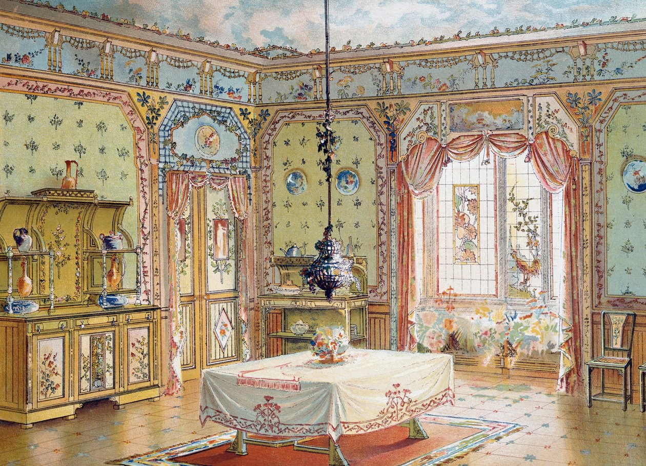 Design til spisestue fra magasinet La Decoration interieure (Home Decor) af French School