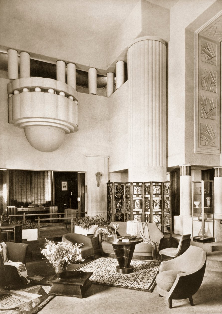 Design til Hall of Pavilion Primavera på Exposition Internationale i Paris i 1925, pub. 19 af French School