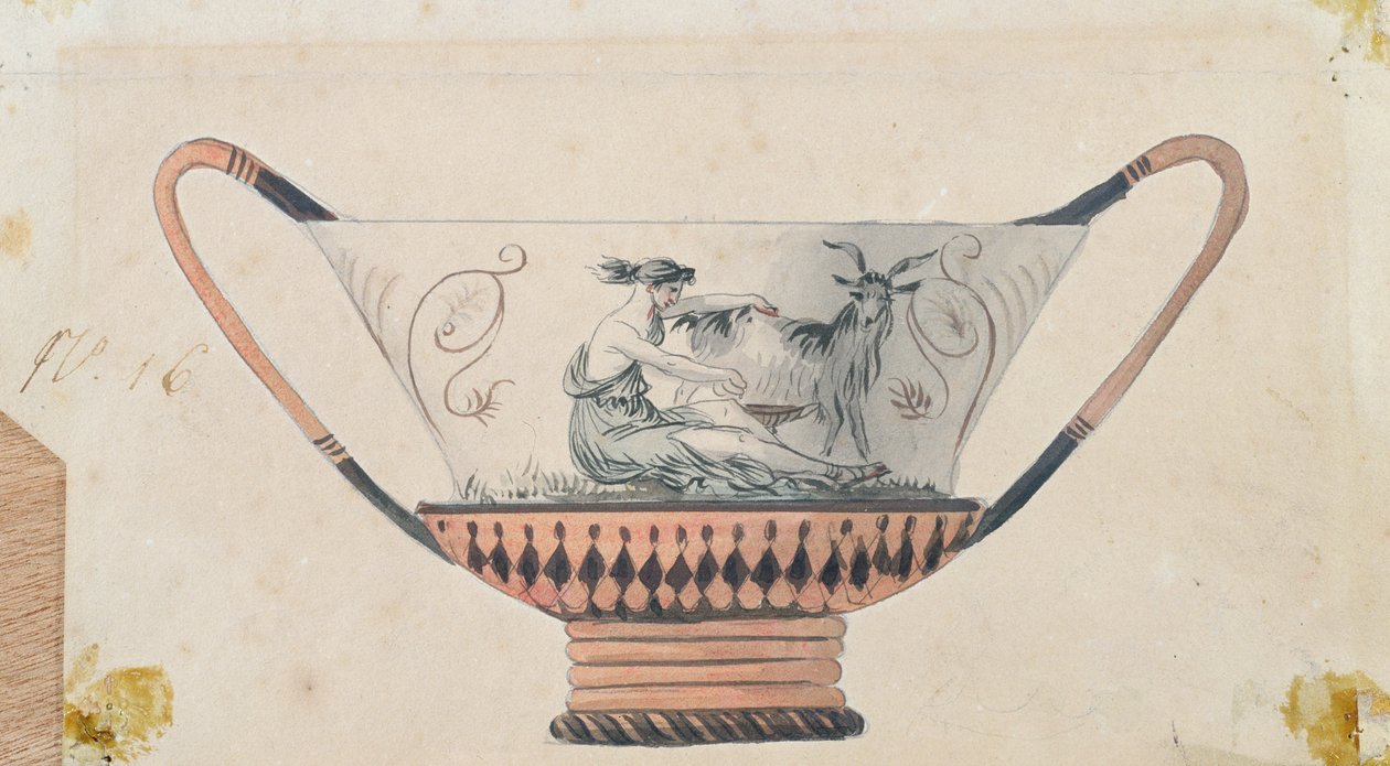 Design til Rambouillet Dairy Service, Sevres Workshop (wc på papir) af French School