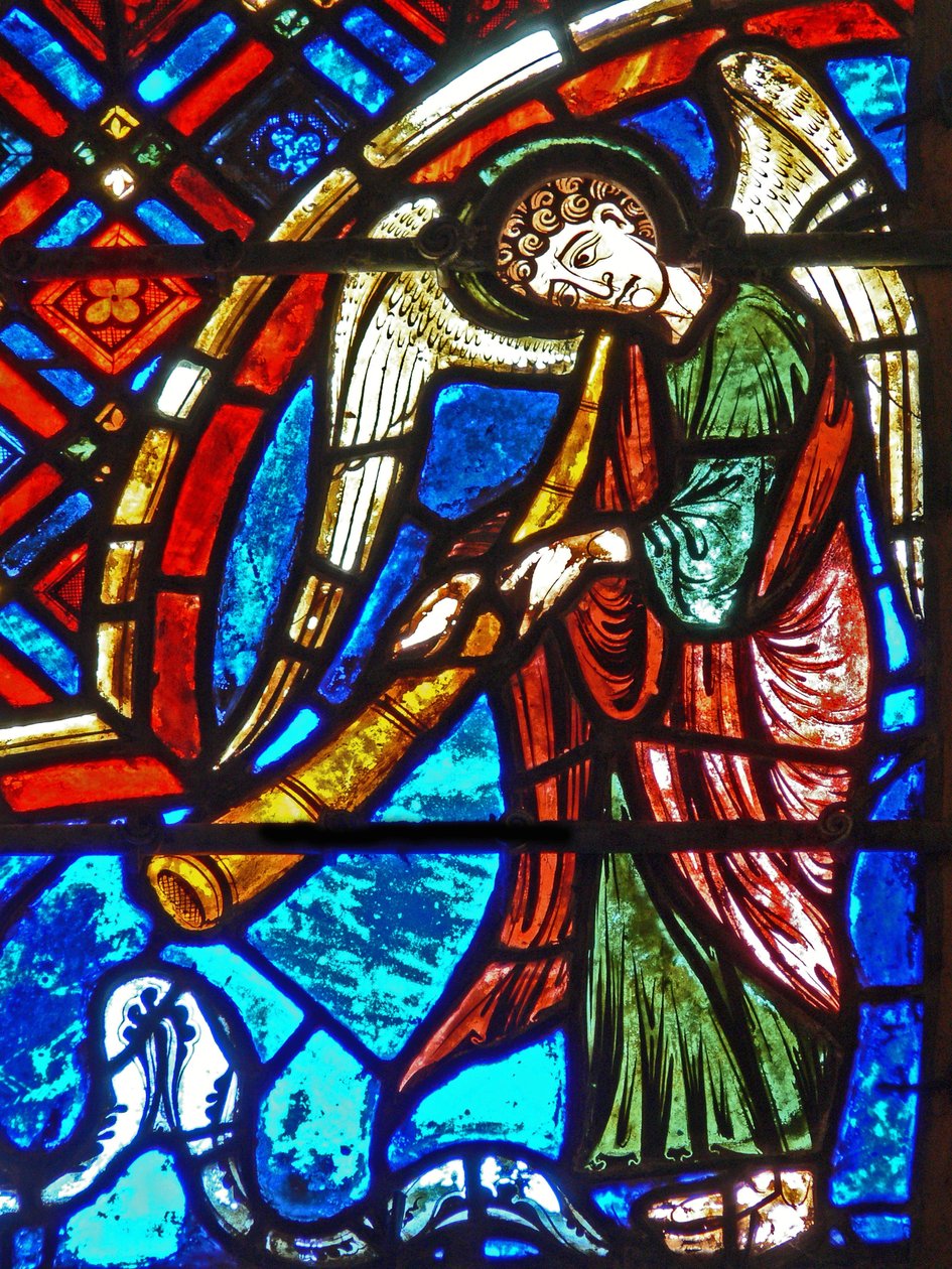 Detalje fra et vindue, der forestiller den sidste dom af French School