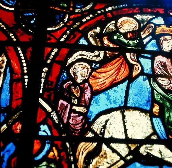 Detalje fra et af vinduerne (farvet glas) af French School