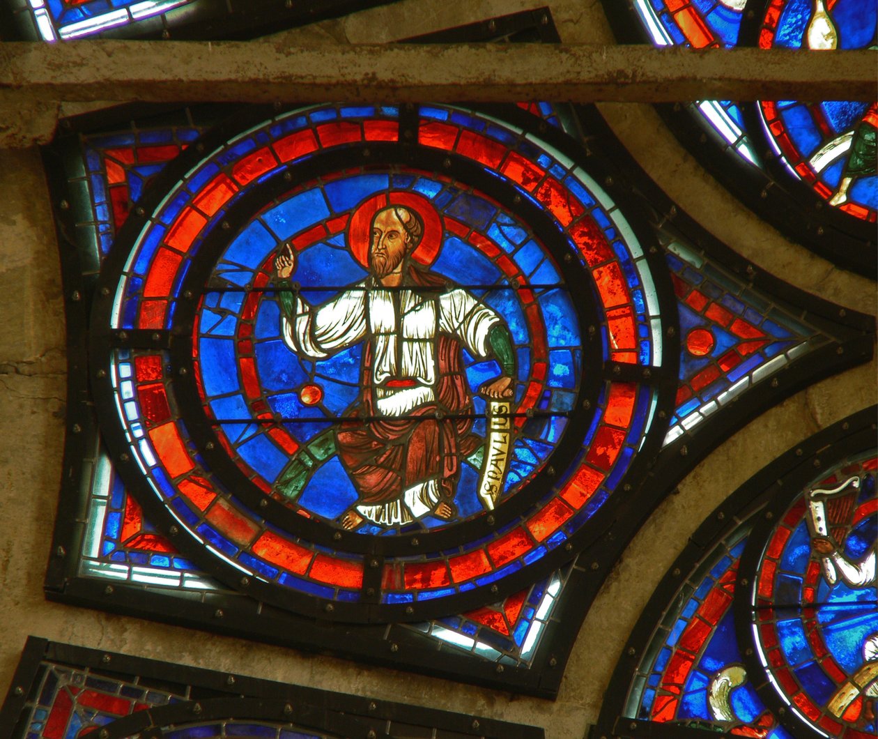 Detalje fra østrosenvinduet: St. Paul af French School