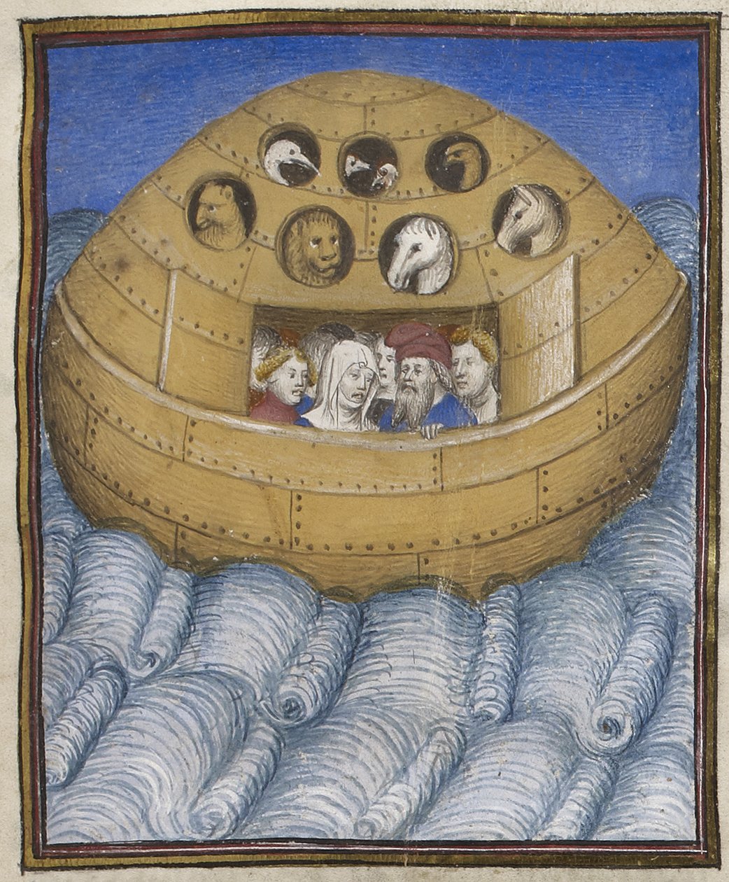 Detalje af Noahs ark, illustration fra 
