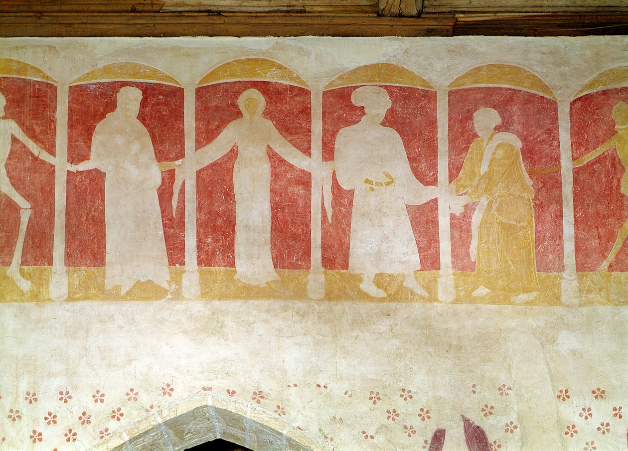 Detalje af Dødedansen, c.1460 af French School