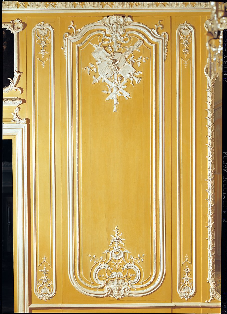 Detalje af et panel fra det gule rum, Hotel des Stuart d