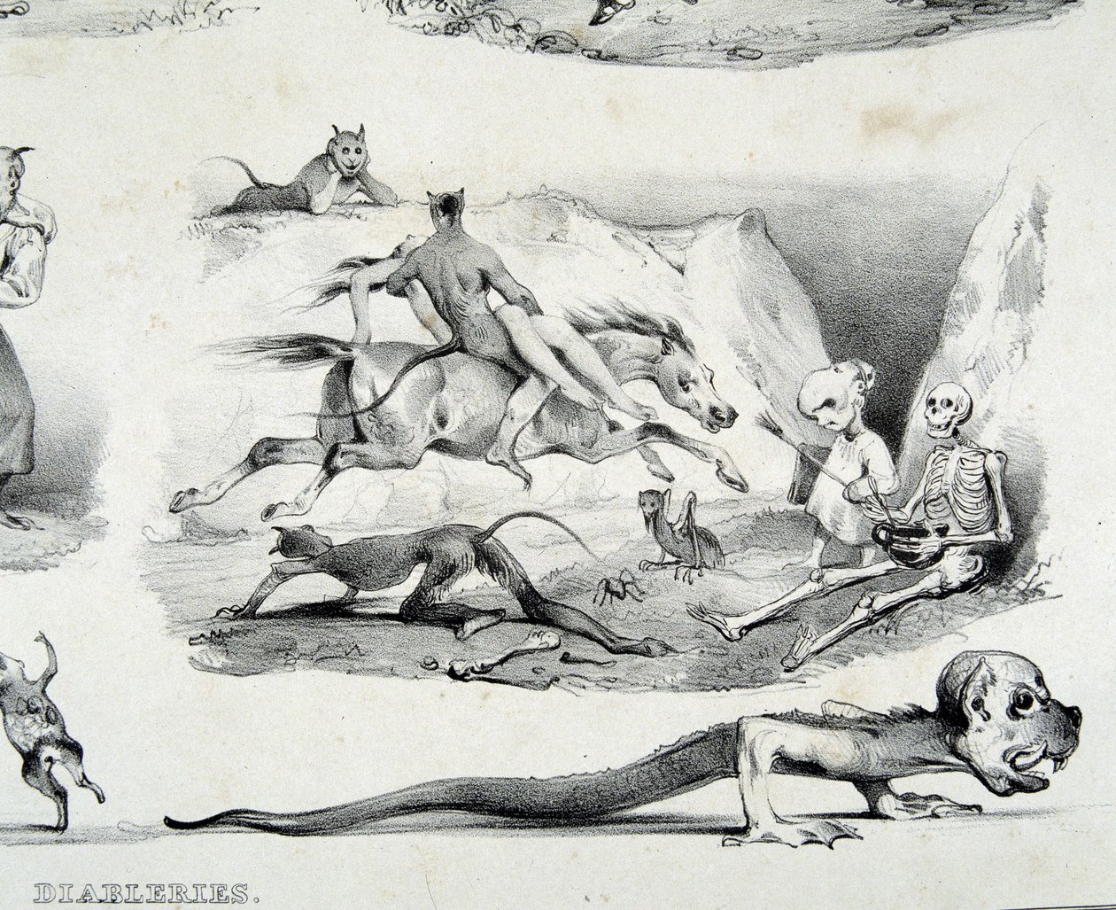 Diableries (billeder af djævelen) - af Le Poitevin af French School