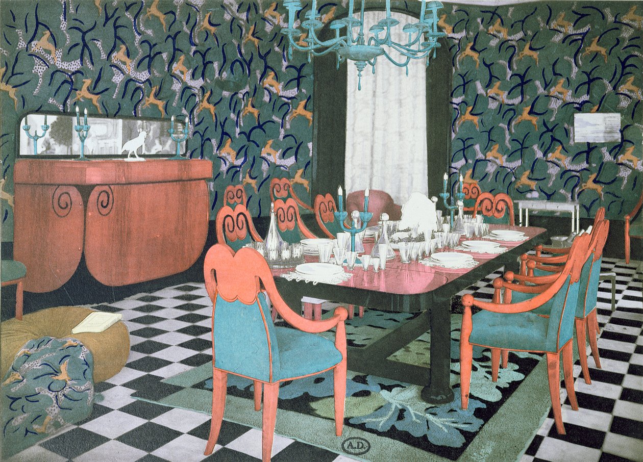 Spisestue designet af Atelier Martine, 1924 af French School