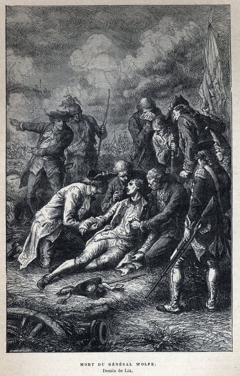 Opdaget Canada: General James Wolfe (1727-1759) død ved slaget ved Quebec den 13. september af French School
