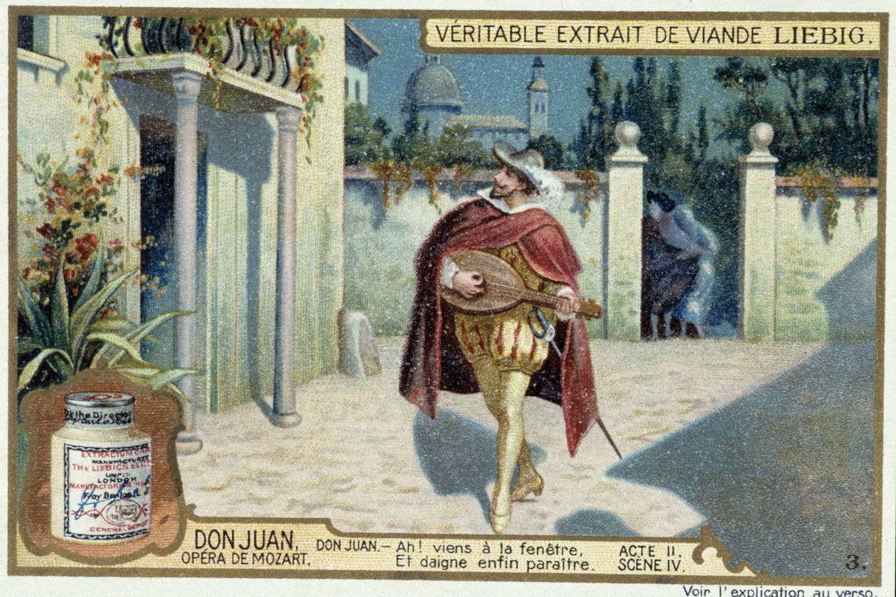Don Juan: Akt II, Scene IV, Serenade af Don Juan - chromo Liebig af French School
