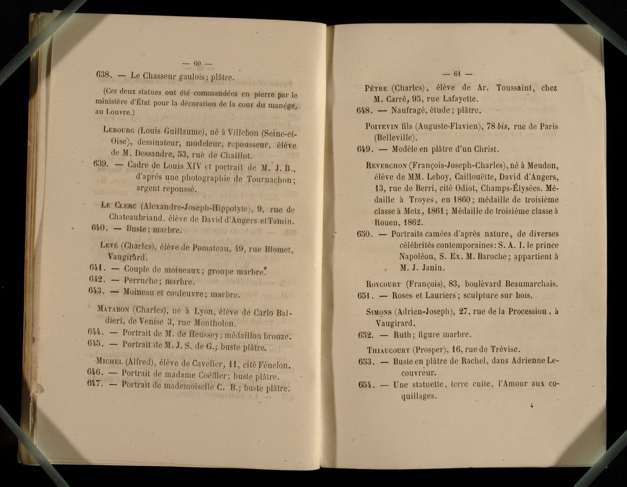 Dobbeltside fra Salon des Refuses, 1863 af French School