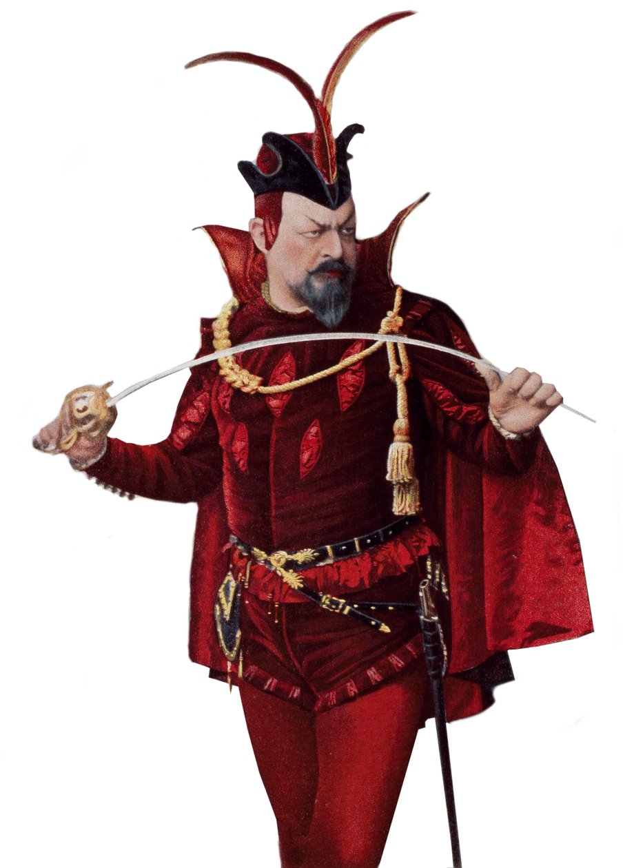 Edouard de Reszke i rollen som Mephistopheles - Edouard de Reszke (1853-1917) i rollen som Mephistopheles (Mephisto) i "" Faust""" - i "" Teatret"" fra 01/09/1905 af French School