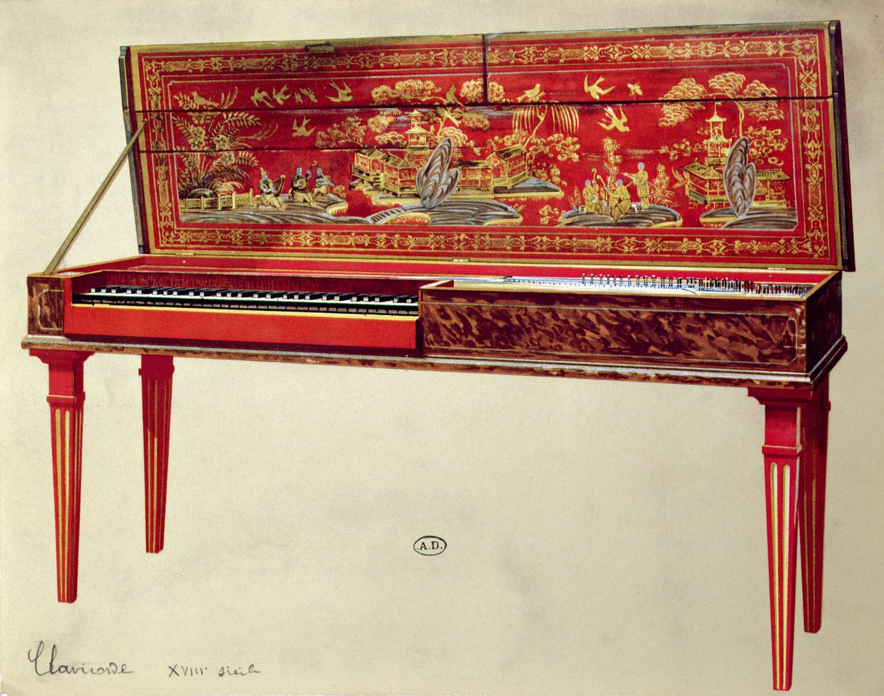Det attende århundredes clavichord af French School