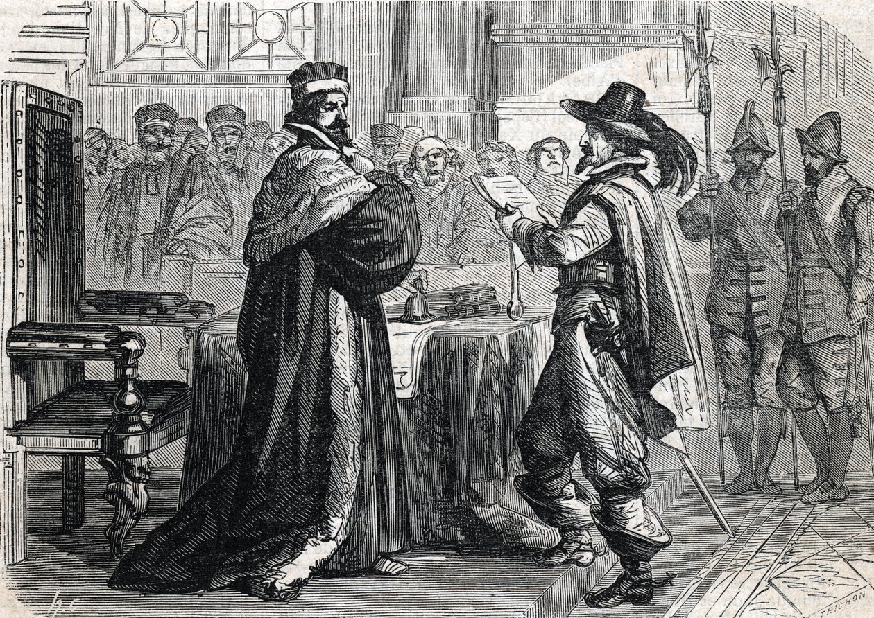 Ottende religionskrig, barrikadernes dag - (stik) 1864 af French School