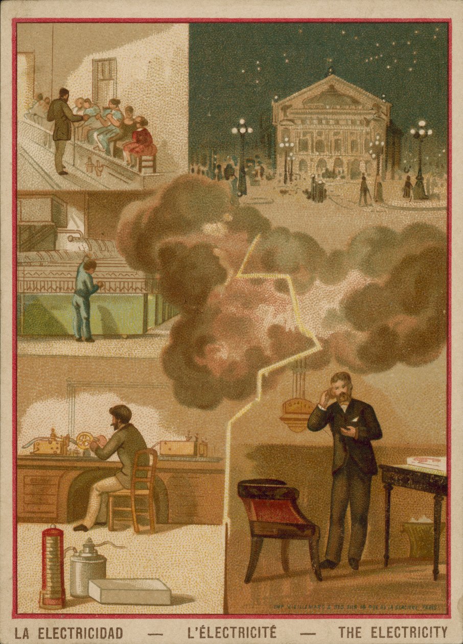 Elektricitet (chromolitho) af French School