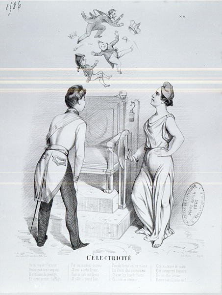 Elektricitet, karikatur af 1848-revolutionen af French School