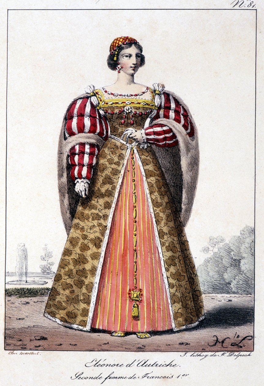Eleonore af Østrig (1498/1558), spædbarn af Spanien, hustru til kong Manoel af Portugal og anden hustru til Francois I, konge af Frankrig. af French School