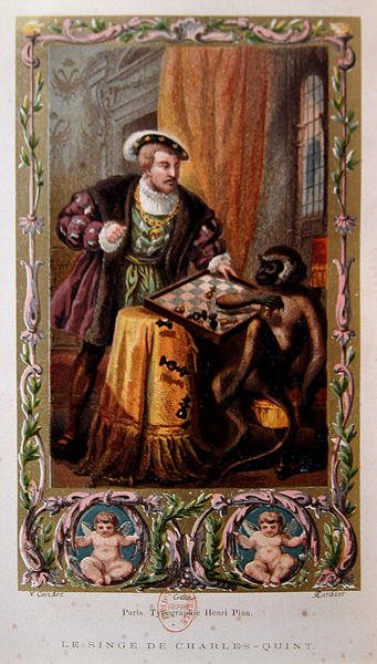Kejser Charles V og Aben, illustration fra 
