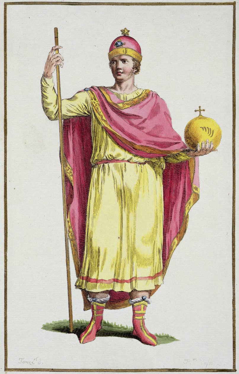 Kejser Otto III (980-1002), graveret af Pierre Duflos (1742-1816), 1780 (kobberstik) af French School