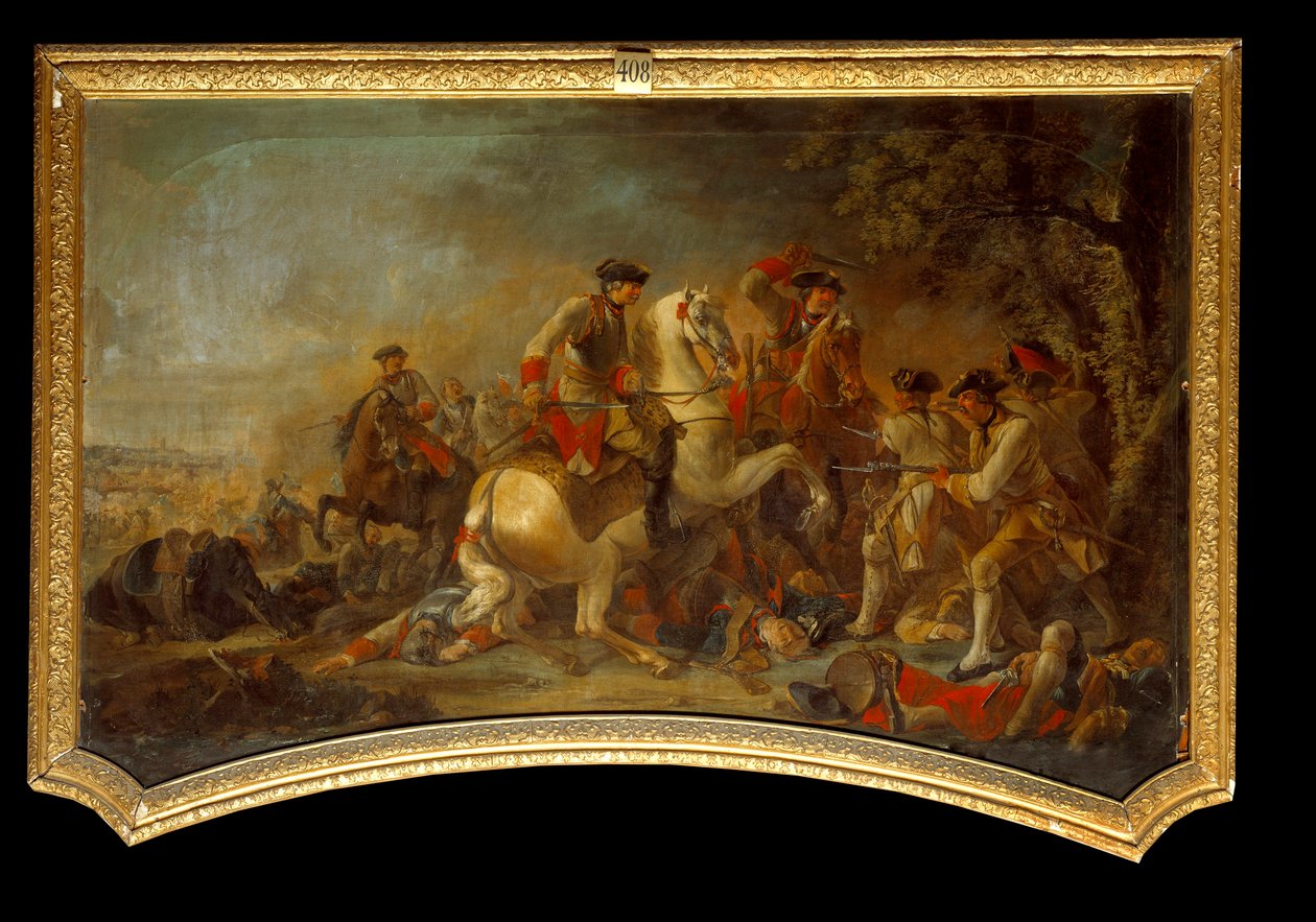 Episode af Syvårskrigen (1756-1763) mellem Preussen og England. Anonymt maleri af den franske skole. Chantilly fra det 18. århundrede, Conde museum af French School