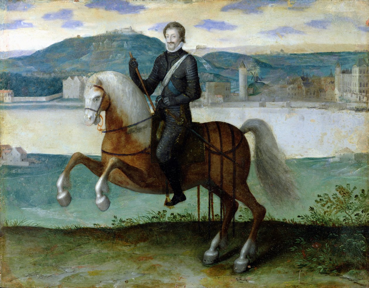 Rytterportræt af Henri IV (1553-1610) Konge af Frankrig, foran Paris