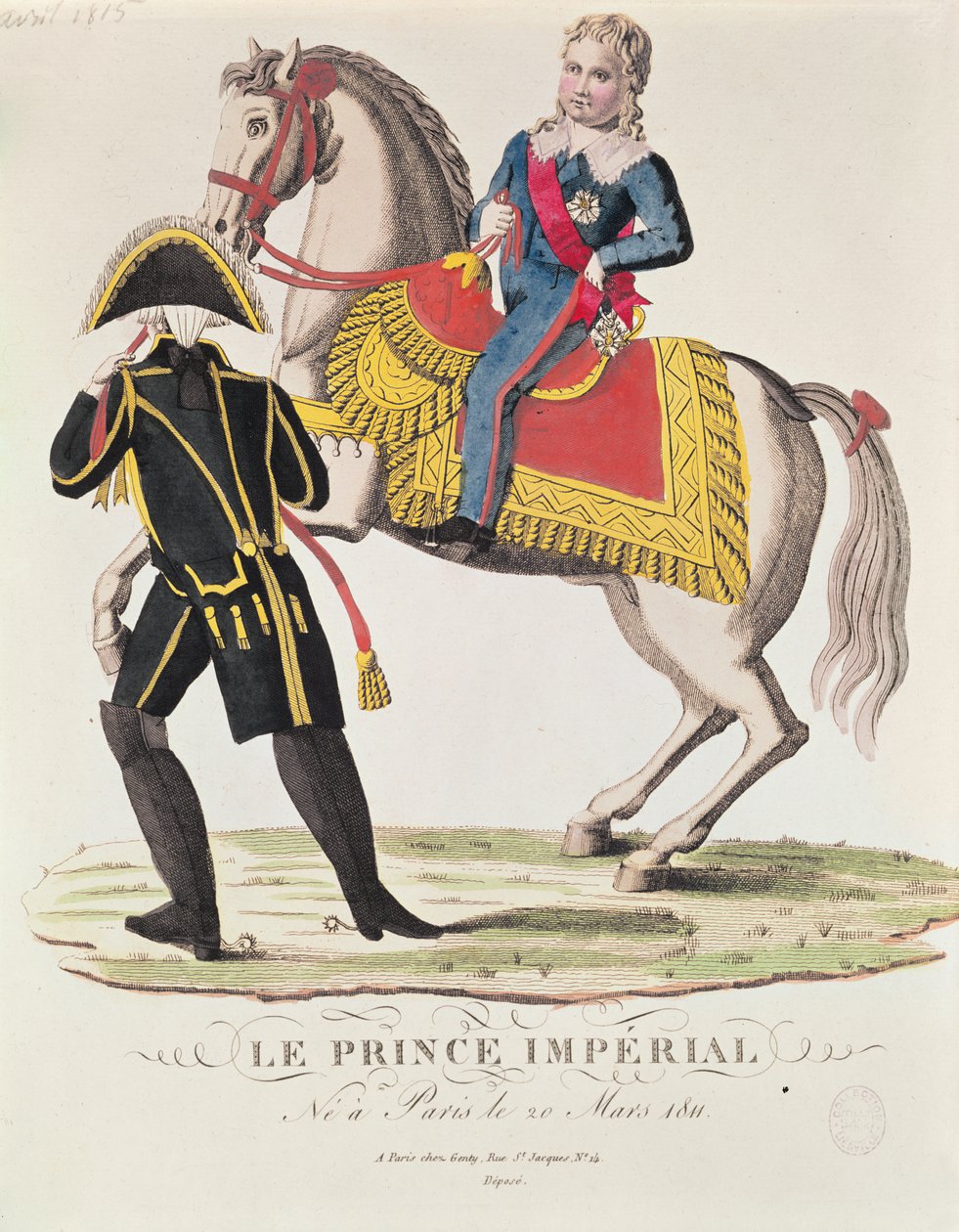 Rytterportræt af Napoleon II (1811-32) konge af Rom, april 1815 af French School