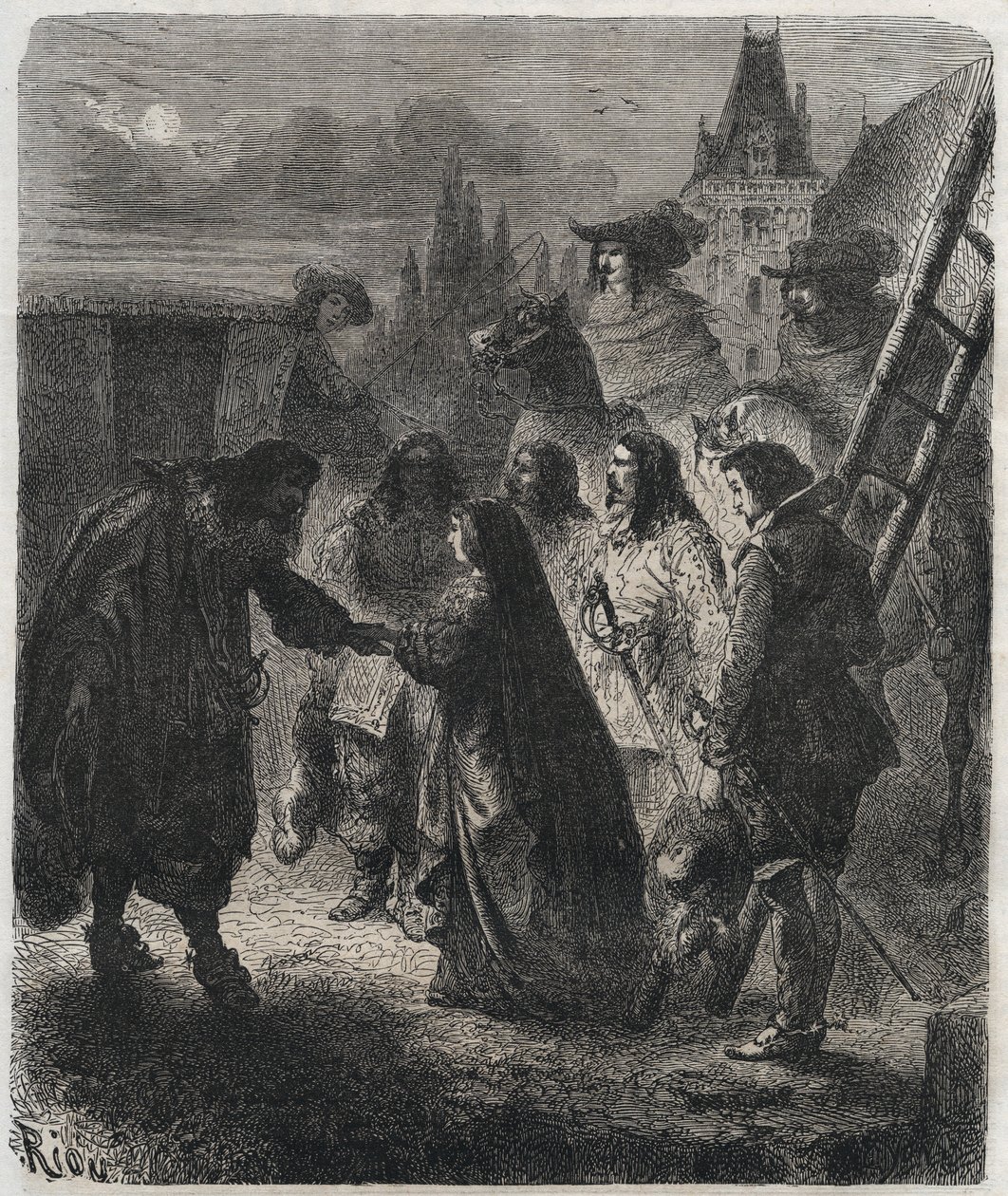 Marie de Medicis (1573-1642) flugt fra slottet Blois i februar af French School