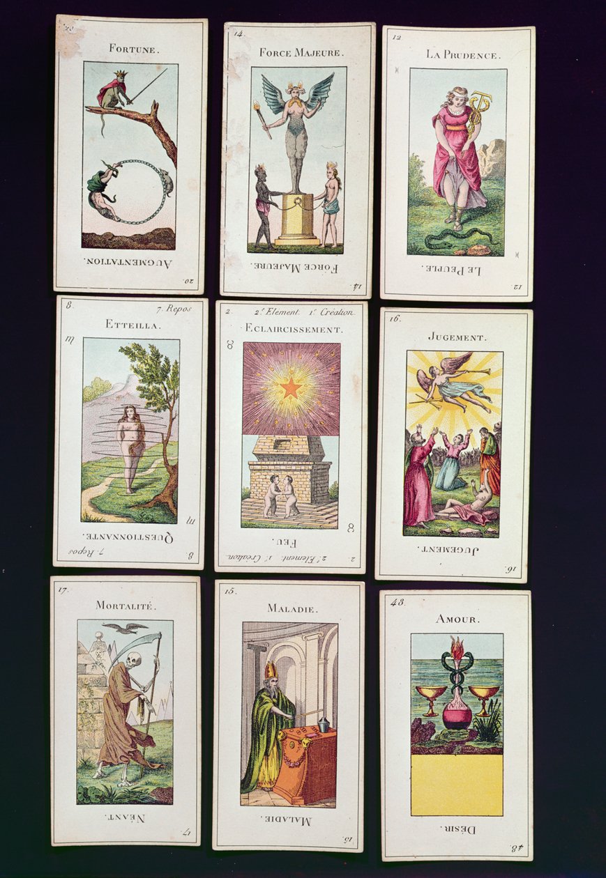 Etteilla tarotkort af French School