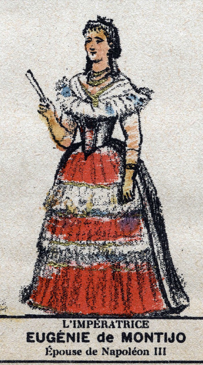 Eugenie (1826-1920), imponeret af franskmændene (Eugenia Maria de Montijo de Guzman, grevinde af Teba, hustru til Napoleon III). I "" Galeriede Kings and Queens of France og berømte karakterer fra 1643 til 1895""" Billede af epinal. af French School