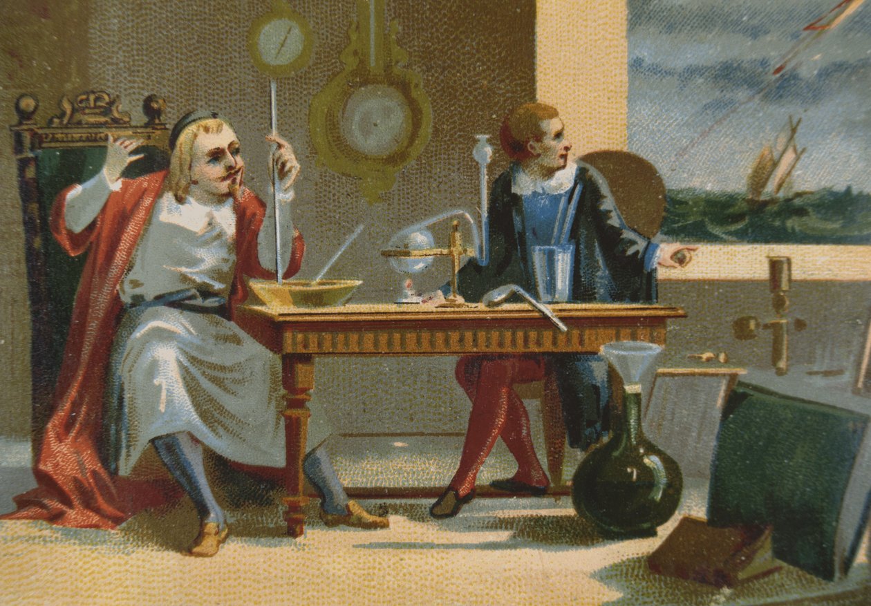 Evangelista Torricelli (1608-47), opfinder af termometerbarometeret af French School