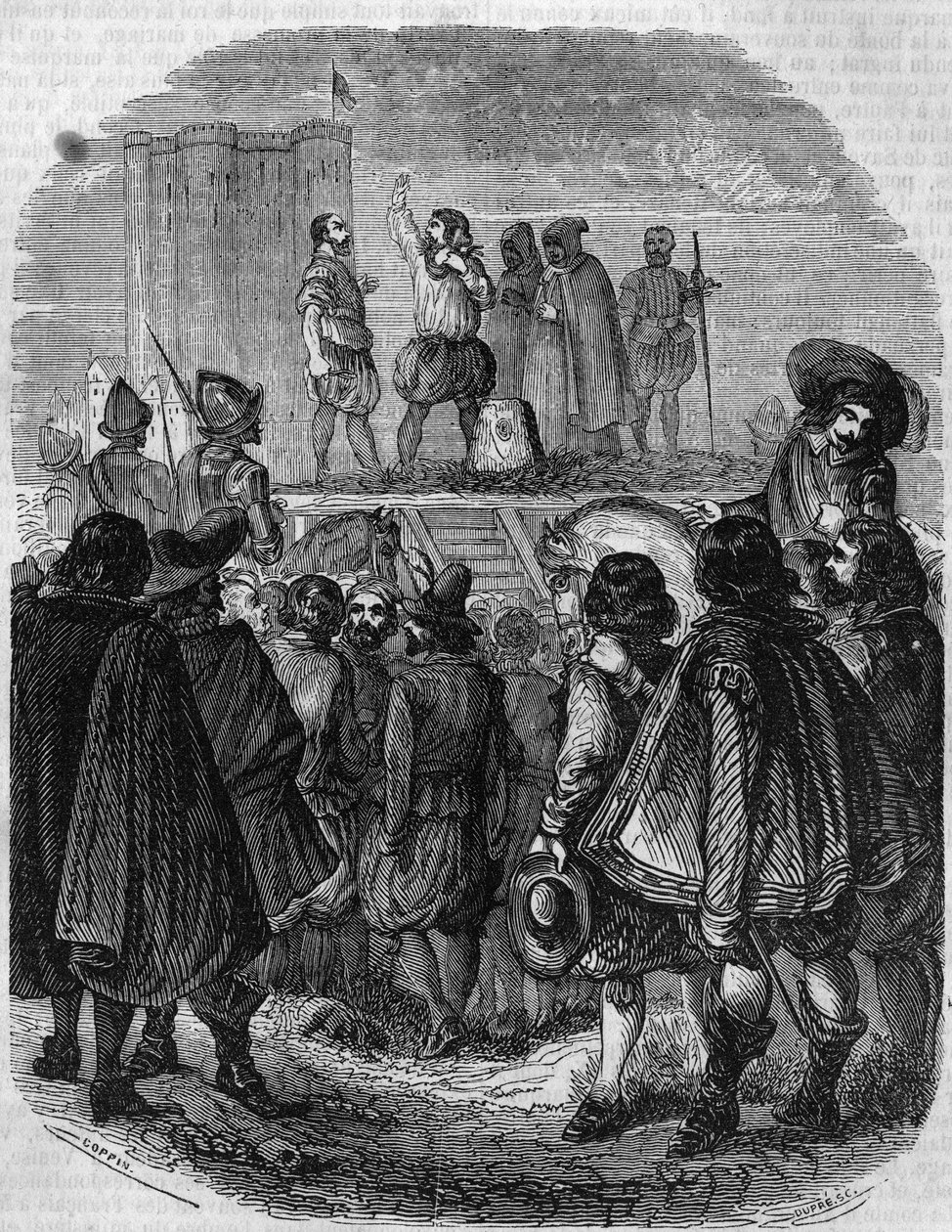 Henrettelse af Charles de Gontaut Biron (1602): Marskal Charles de Gontaut Biron, guvernør i Bourgogne (1562 - 1602). af French School