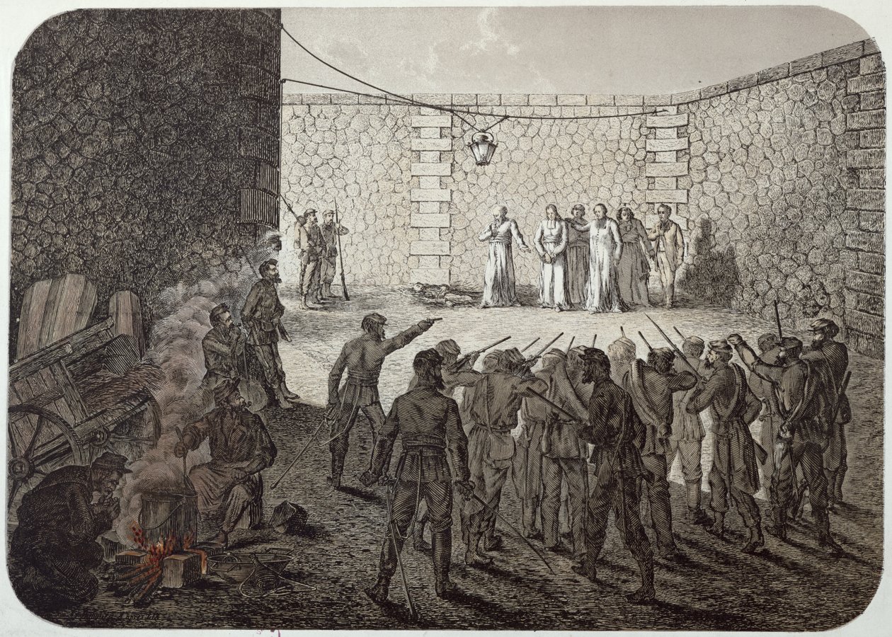 Henrettelse af gidsler under kommunen, 1871 af French School