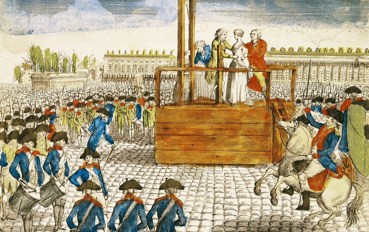 Henrettelse af Marie-Antoinette (1755-93) på Place de la Revolution, 16. oktober 1793 af French School