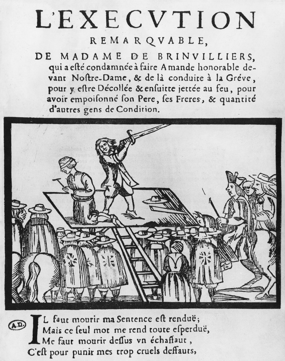 Henrettelse af Marquise de Brinvilliers, 1676 af French School