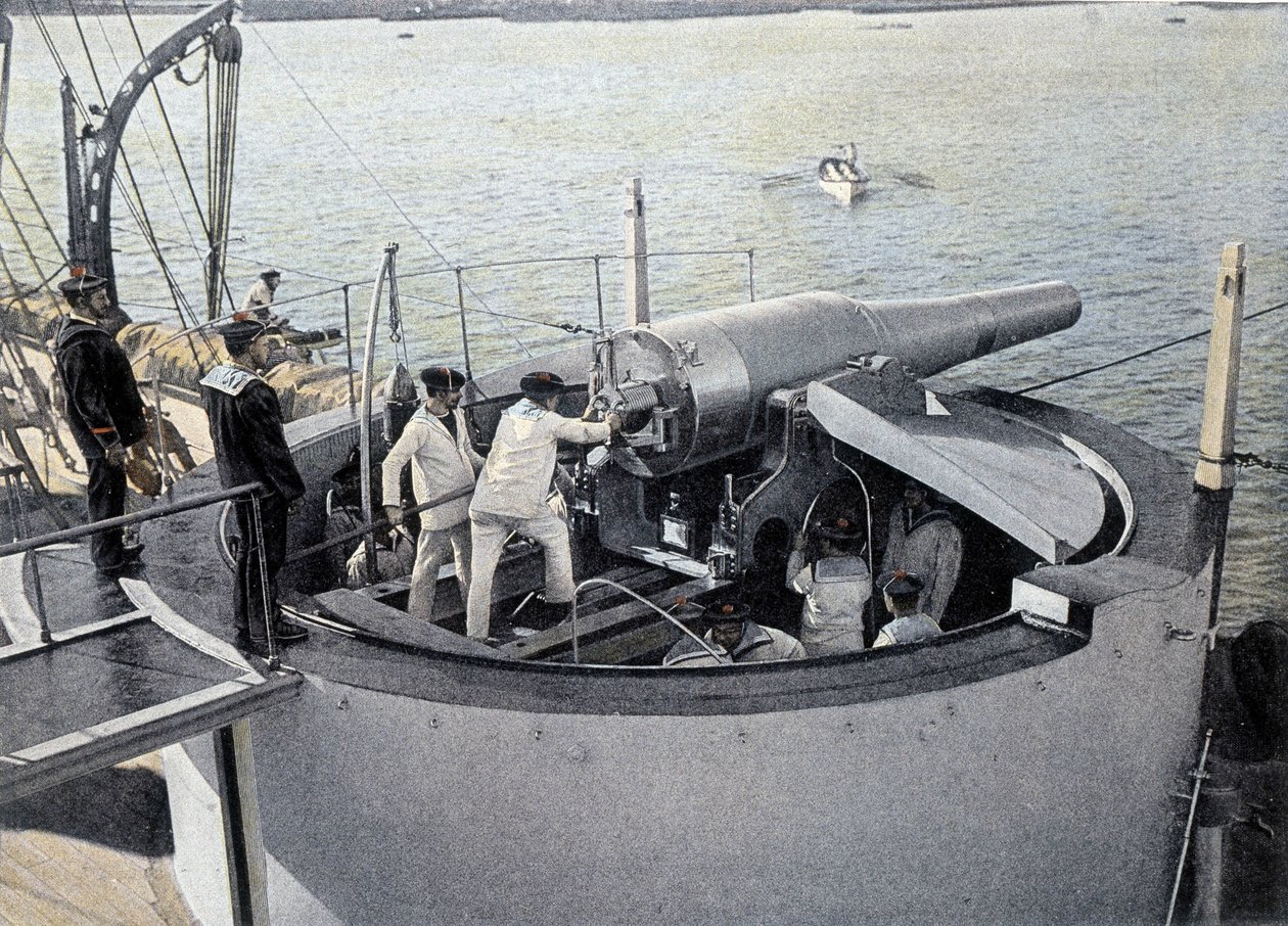 Kanonøvelse - i "Militæralbum"" - Søværnet af French School