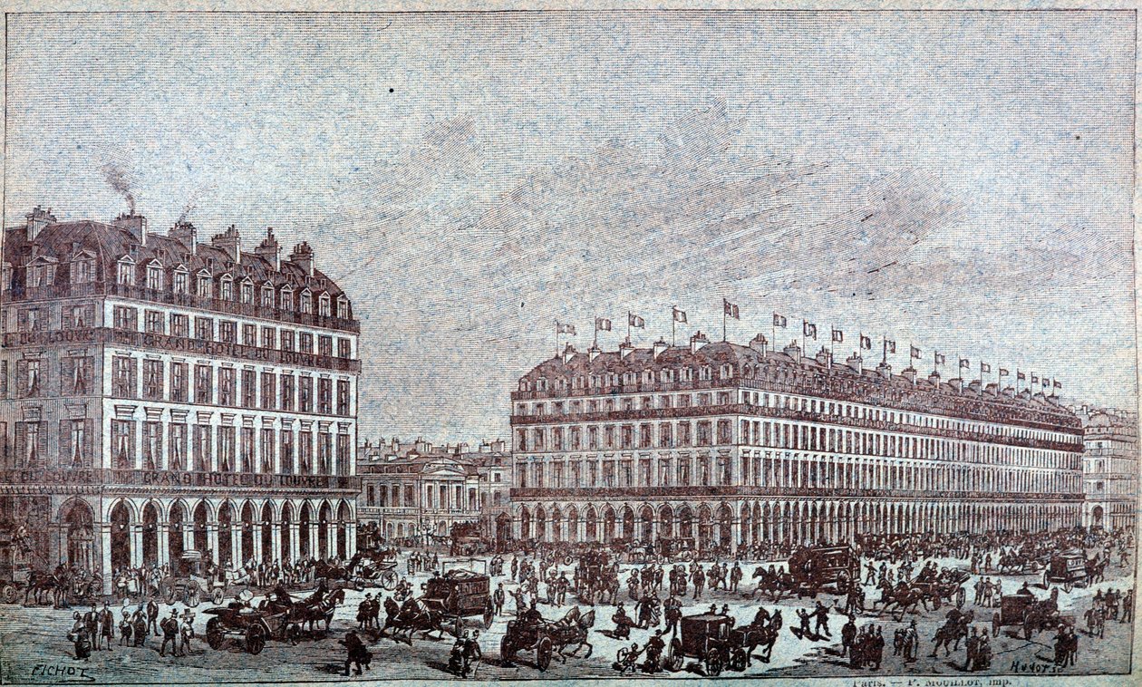 Udvendig udsigt over Louvre-varehusene af French School