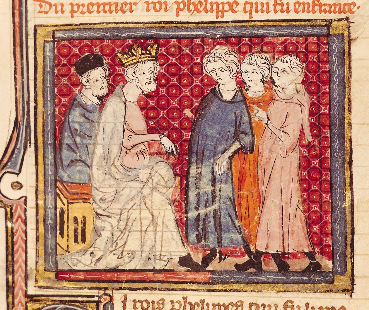 F.204v Kong Filip I (1053-1108), Frankrigs Store Krøniker, 1375-79 af French School