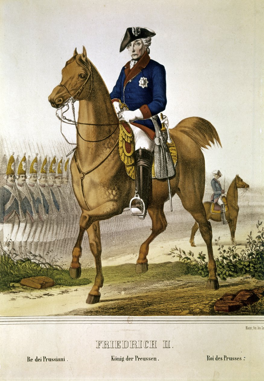 FRIEDRICH II "DEN STORE": Konge af Preussen (1712-1786) (tryk) af French School