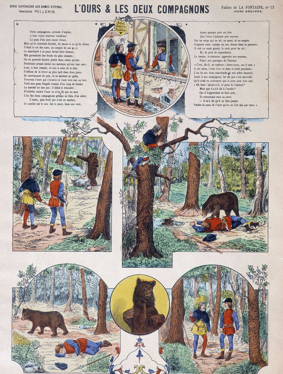 La Fontaines fabel: Bjørnen og de to ledsagere - Image d