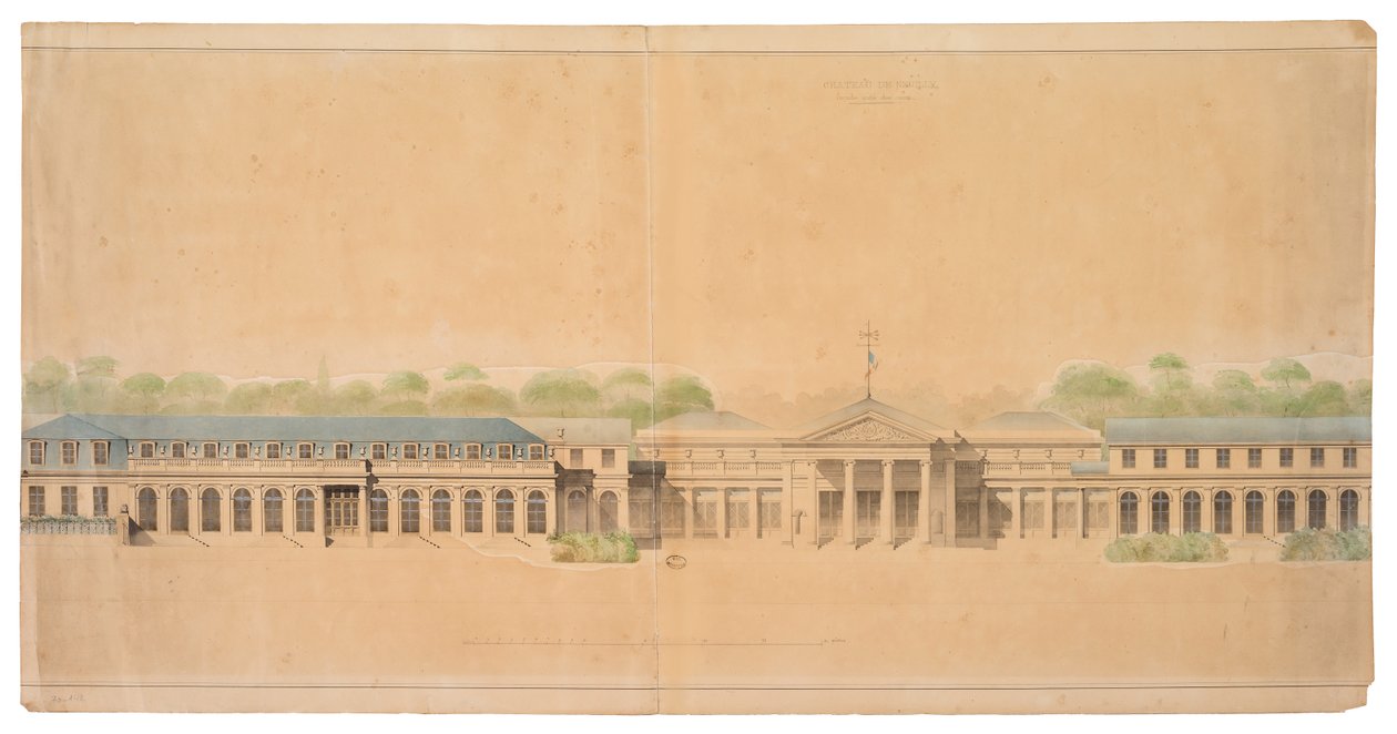 Facade af Chateau de Neuilly af French School